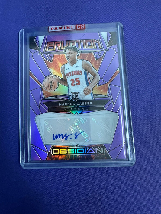 Marcus Sasser Eruption Auto RC /49 Purple Flood 2023-24 Obsidian