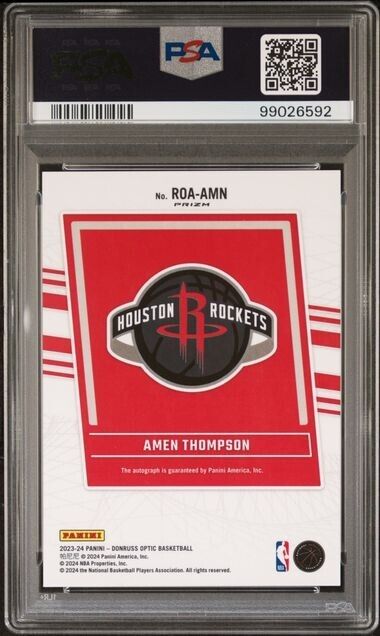 Amen Thompson PSA 10 RC AUTO Red Mojo Choice 2023-24 Optic