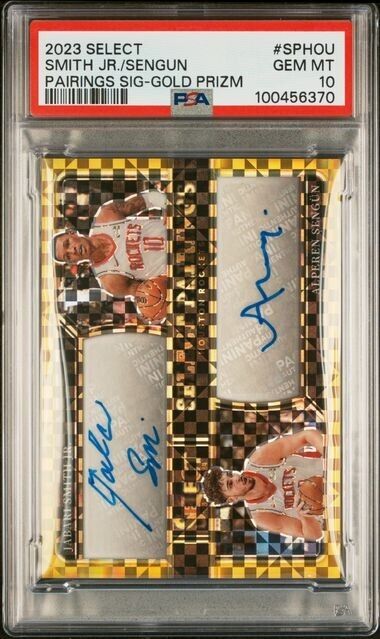 Alperen Sengun / Jabari Smith Jr DUAL AUTO GOLD /10 PSA 10 2023-24 Select