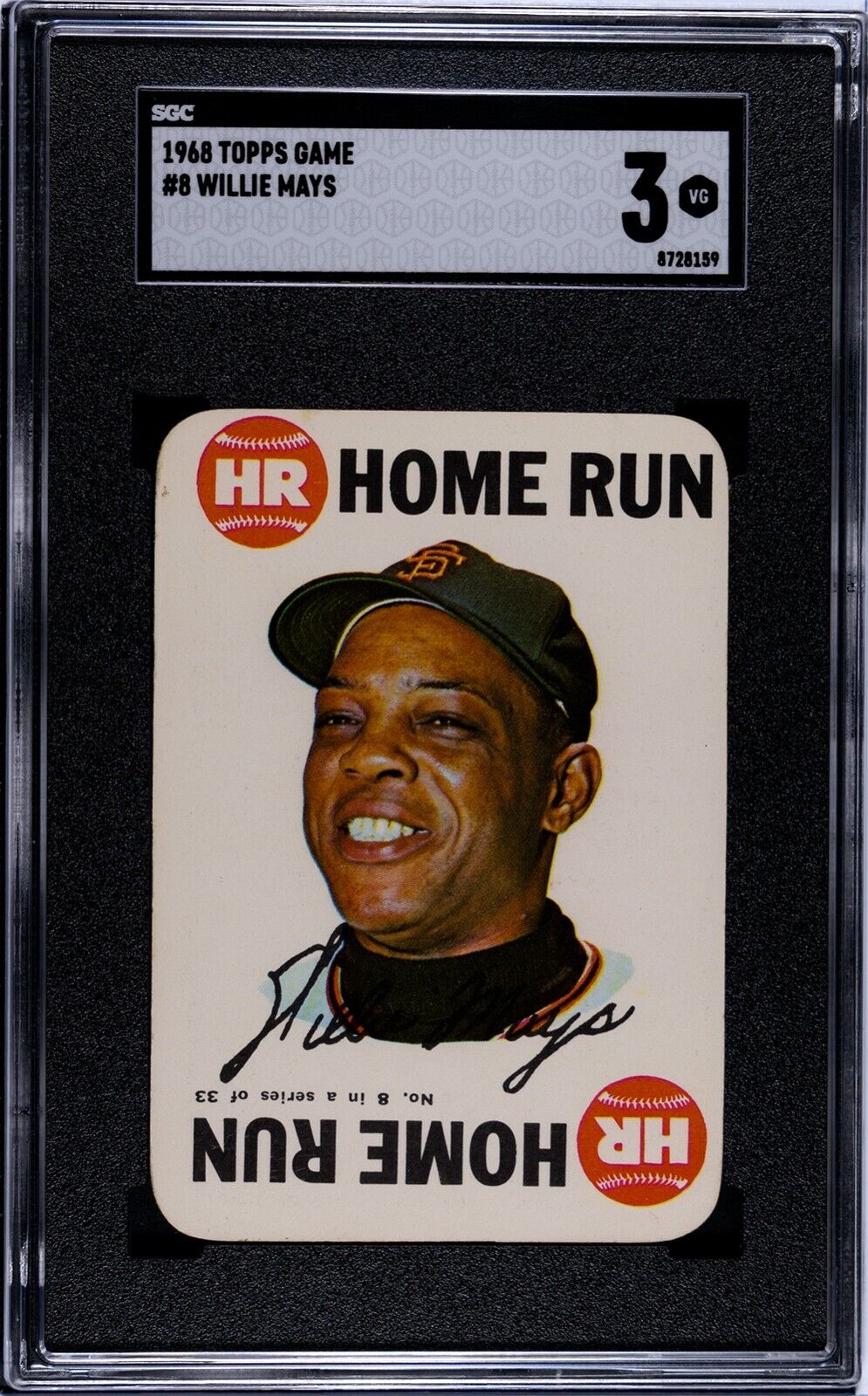 Willie Mays SGC 3 1968 Topps Game