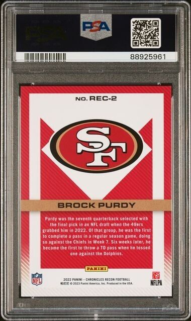 Brock Purdy Recon RC PSA 8 2022 Chronicles