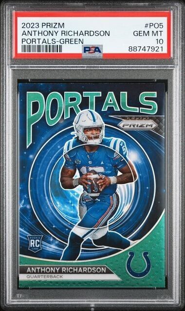 Anthony Richardson Portals Green Prizm RC PSA 10 2023 Prizm