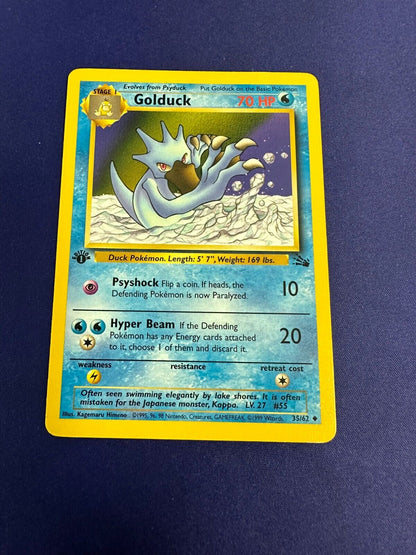 Golduck 1st Edition *MP* 1999 Pokemon Fossil