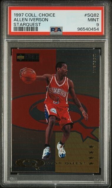 Allen Iverson StarQuest 4 Stars Platinum PSA 9 1997-98 UD Collectors Choice