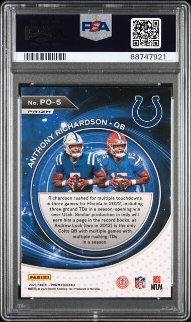 Anthony Richardson Portals Green Prizm RC PSA 10 2023 Prizm