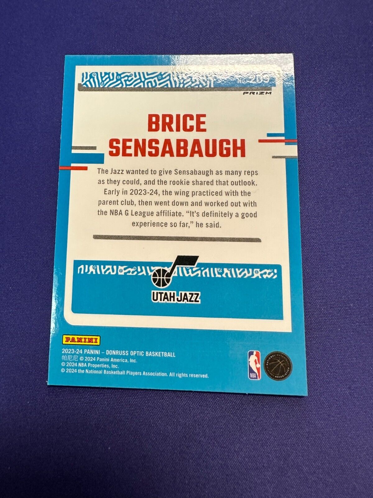 Brice Sensabaugh Holo RC 2023-24 Optic