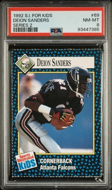 Deion Sanders PSA 8 1992 S.I. For Kids Series 2