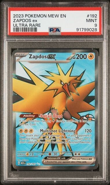 Zapdos ex Ultra Rare PSA 9 2023 Pokemon