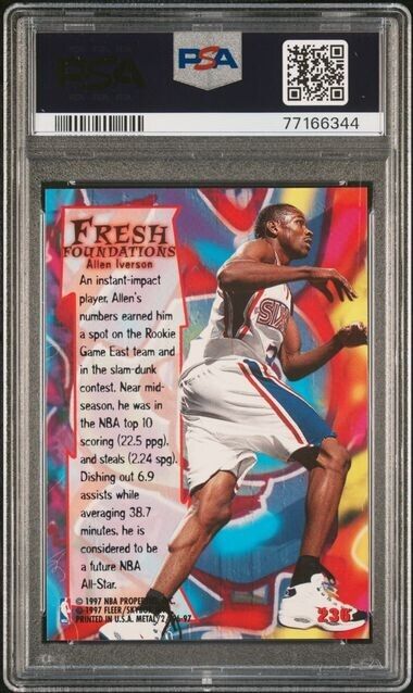 Allen Iverson Fresh Foundations RC PSA 8 1996-97 Fleer Metal