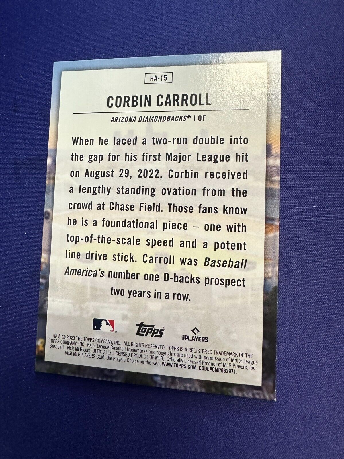 Corbin Carroll Home Field Advantage RC 2023 Topps