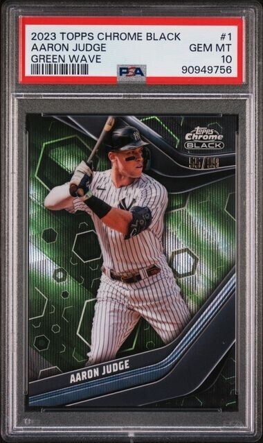 Aaron Judge Green Wave /99 PSA 10 2023 Topps Chrome Black