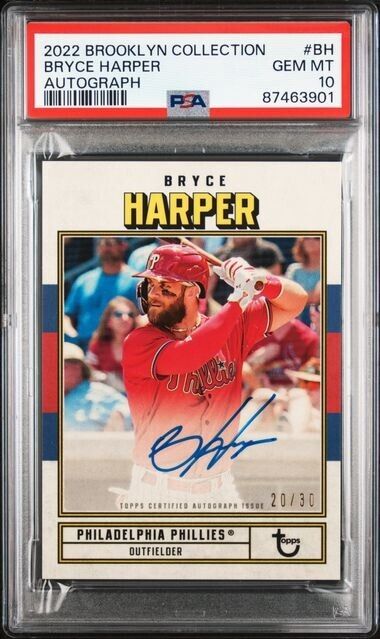 Bryce Harper AUTO /30 PSA 10 2022 Brooklyn Collection