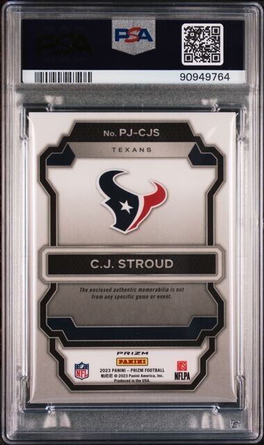 CJ Stroud Green Pulsar Jersey PSA 9 RC 2023 Prizm