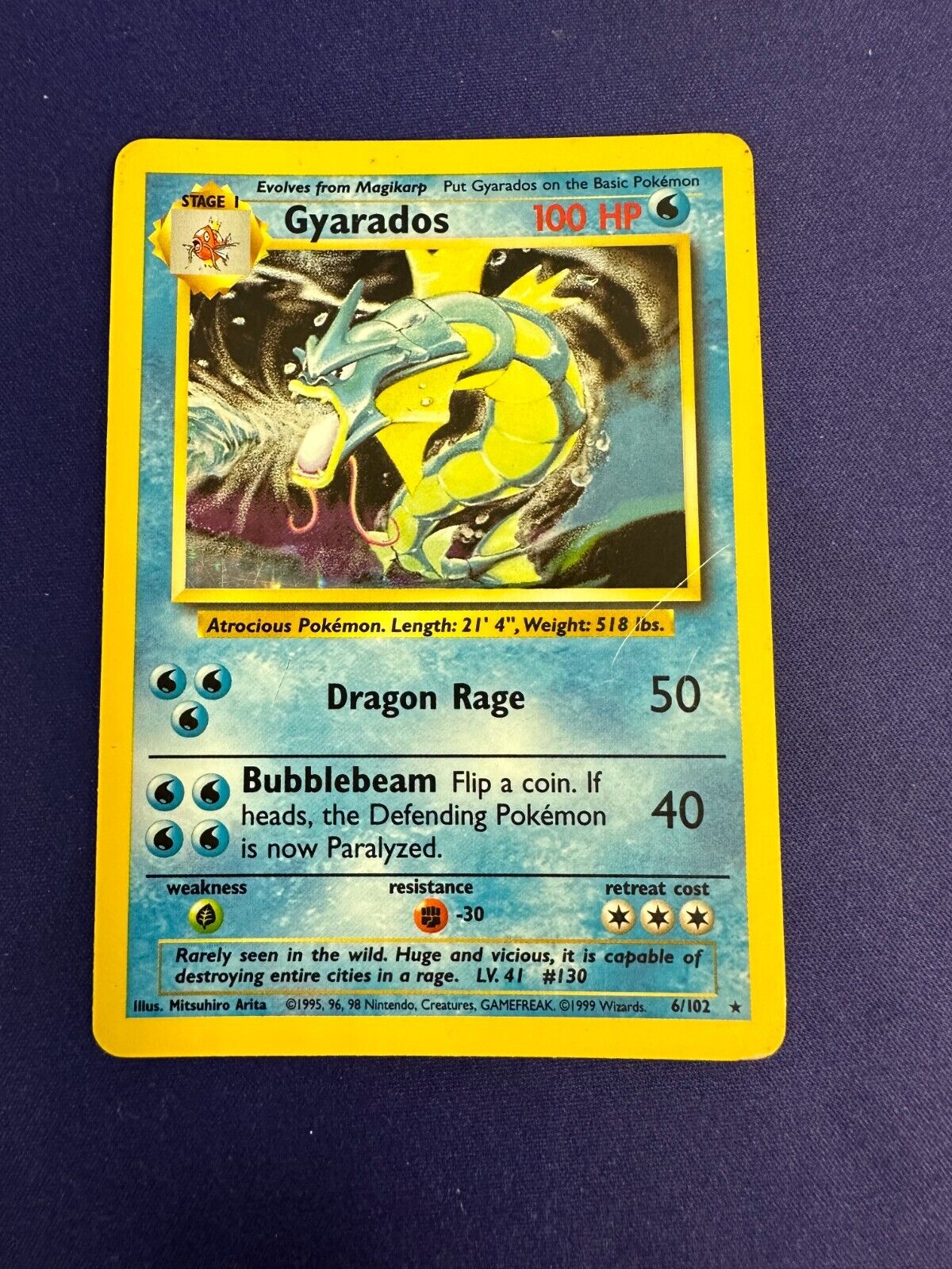 Gyarados Holo *HP* 1999 Pokemon Base Set