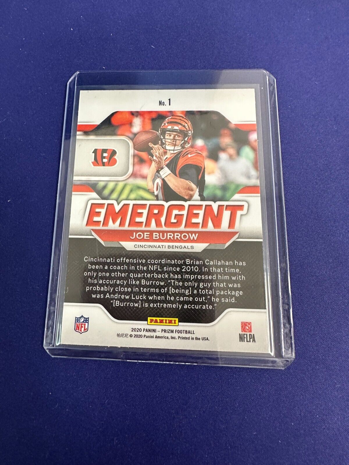 Joe Burrow Emergent RC 2020 Panini Prizm (B)