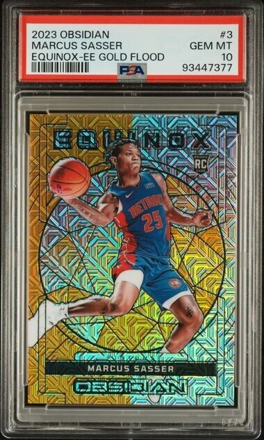 Marcus Sasser Equinox Gold Flood /10 PSA 10 RC 2023-24 Obsidian