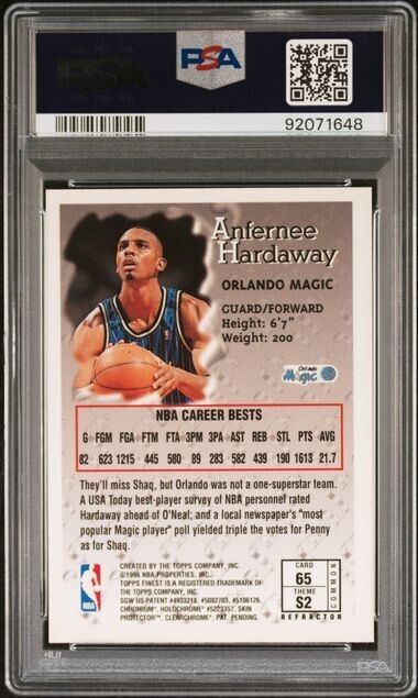 Anfernee Hardaway Refractor w/ Coating PSA 8