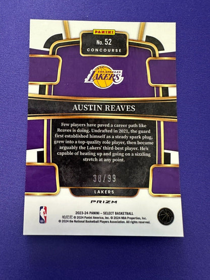 Austin Reaves Purple Ice /99 2023-24 Select