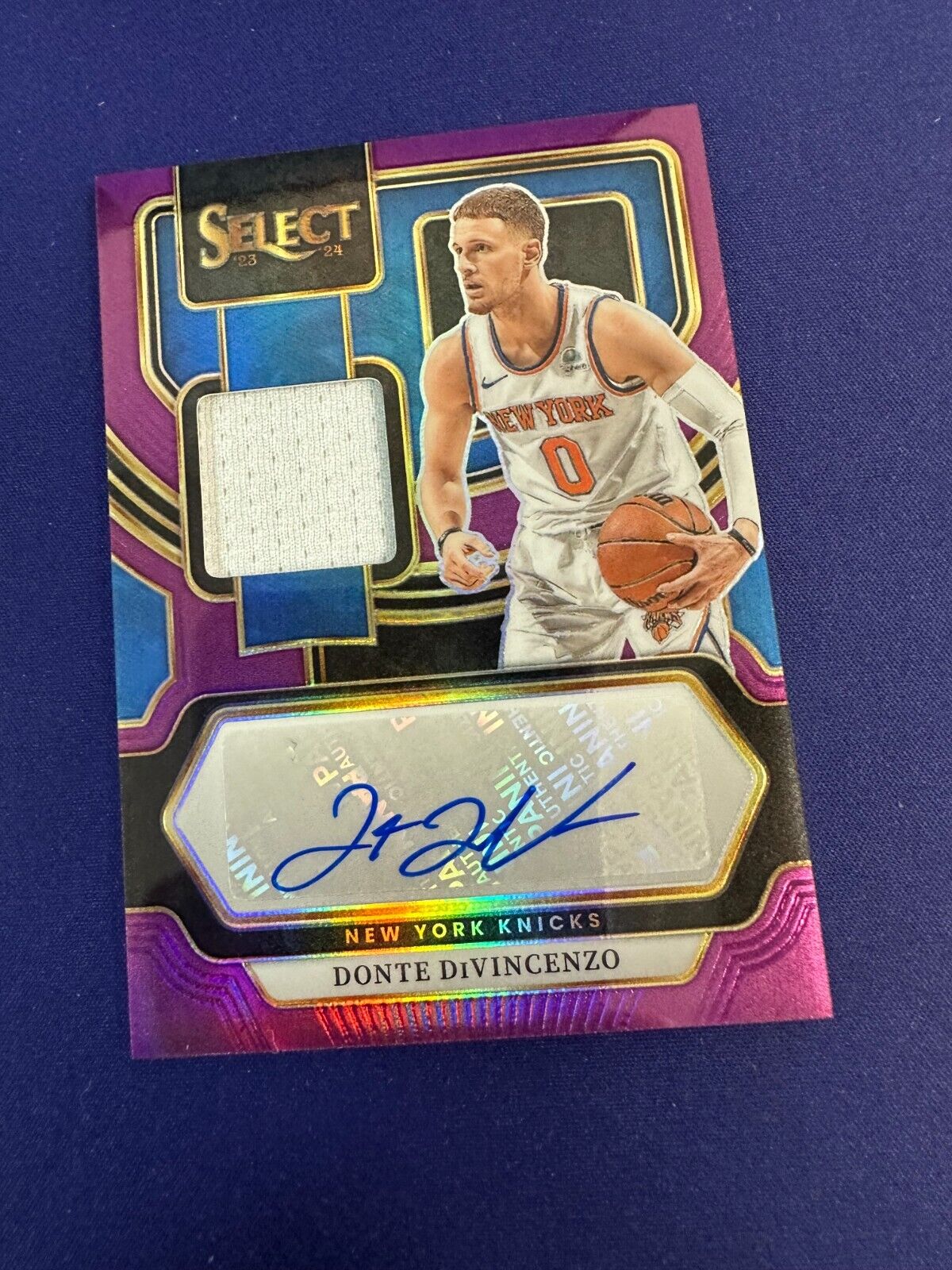 Donte DiVencenzo Purple /99 Patch AUTO Game Used 2023-24 Select