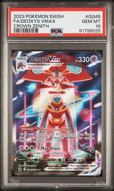 Deoxys Vmax Full Art #GG45 PSA 10 2023 Pokmeon SWSH Crown Zenith