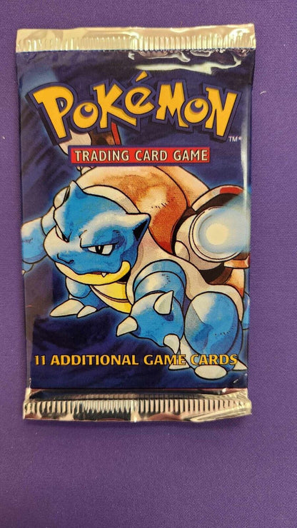 Pokemon Base Set Booster Pack Blastoise Factory Sealed Heavy - 21.30