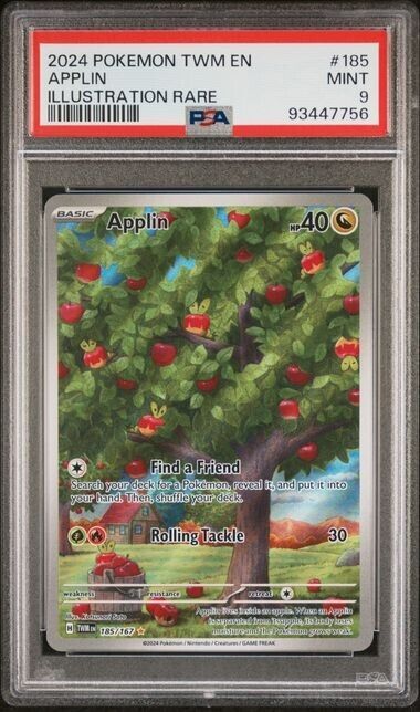 Applin Illustration Rare PSA 9 2024 Pokemon Twilight Masquerade