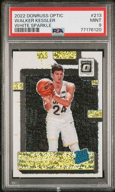 Walker Kessler White Sparkle Rated Rookie RC PSA 9 2022-23 Optic