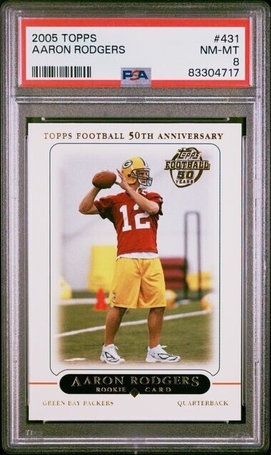 Aaron Rodgers RC 50th Anniversary PSA 8 2005 Topps