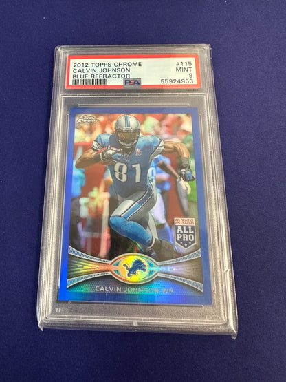 Calvin Johnson Blue Refractor /199 PSA 9 2012 Topps Chrome