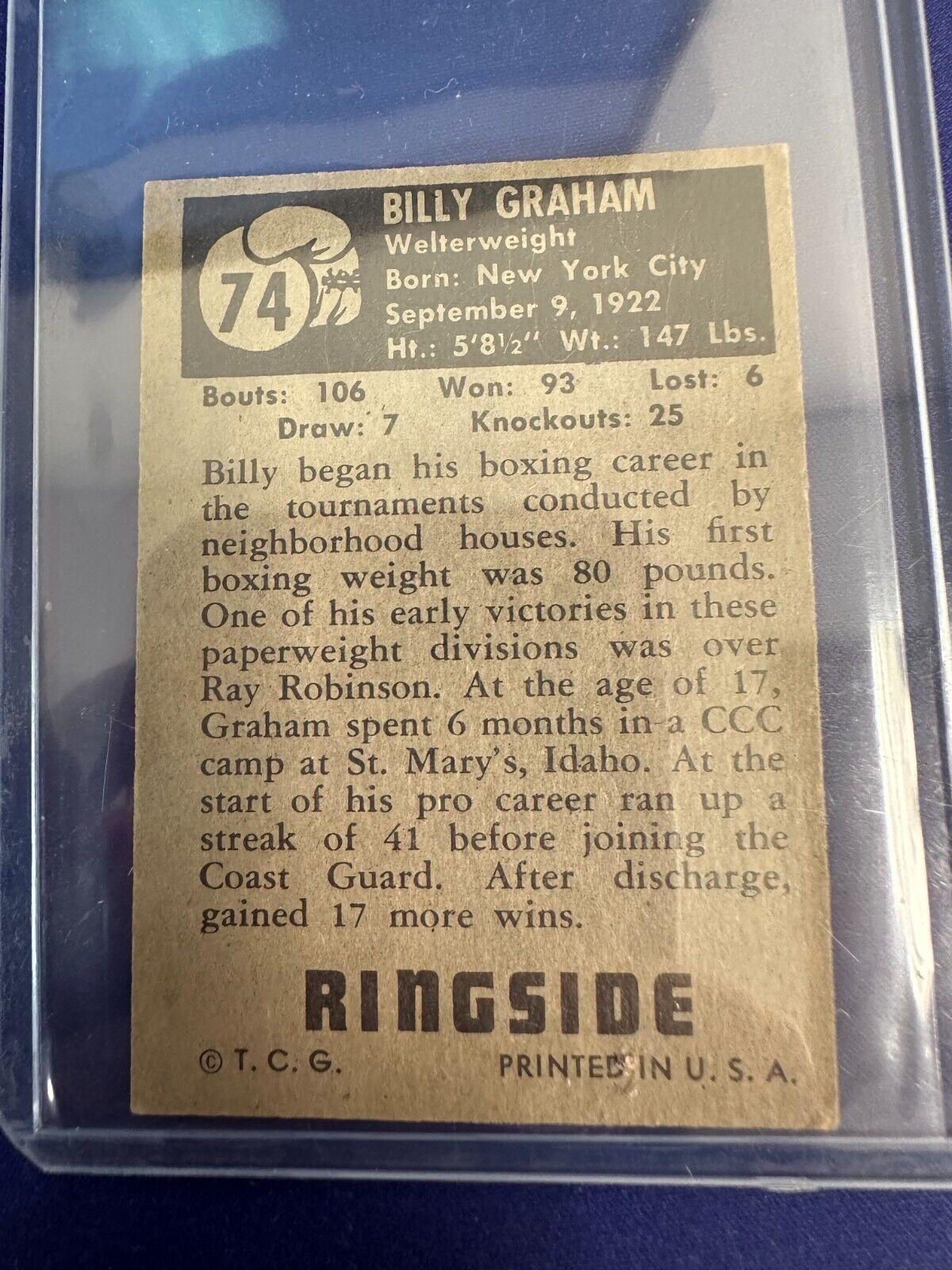 Billy Graham 1951 Topps Ringside *VG*