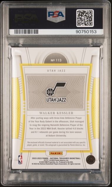 Walker Kessler True RPA Pink /25 RC PSA 8/10 2022-23 National Treasures