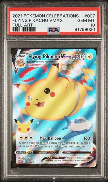 Flying Pikachu Vmax Full Art PSA 10 2021 Pokemon Celebrations