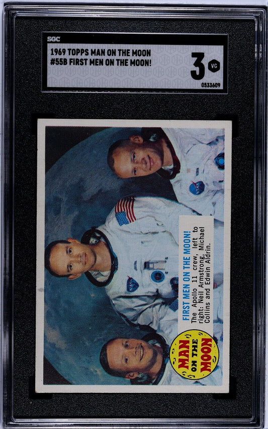 First Men on the Moon! #55B SGC 3 1969 Topps Man on the Moon