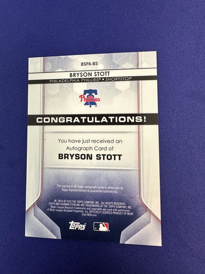 Bryson Stott AUTO 2020 Bowman Sterling