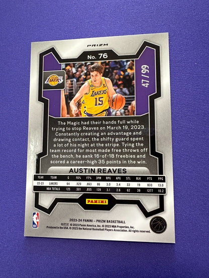 Austin Reaves True Purple /99 2023-24 Prizm