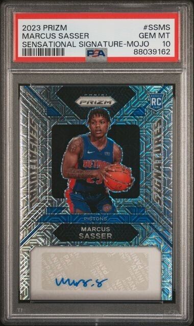 Marcus Sasser Sensational Signature MOJO /25 RC PSA 10 2023-24 Prizm