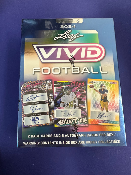 2024 Leaf Vivid Football Hobby Box (5 Autos!)