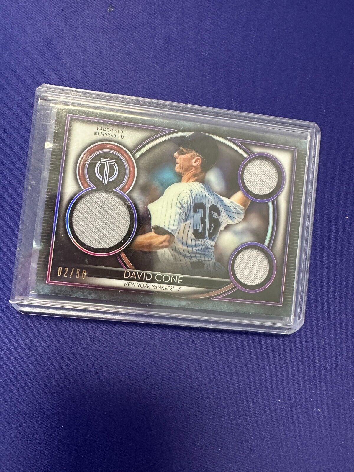 David Cone /50 Triple Relic 2020 Topps Tribute