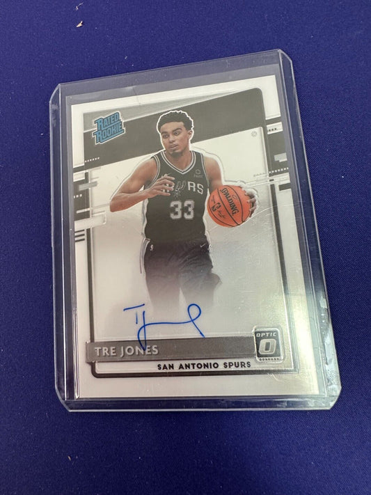 Tre Jones Rated Rookie On-Card AUTO RC 2021-22 Donruss Optic