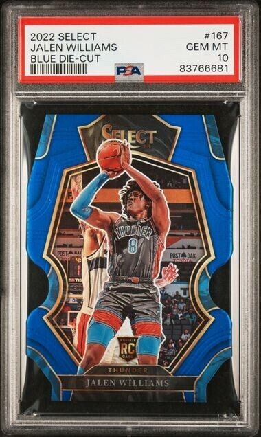 Jalen Williams Premier Level Blue Die-Cut /249 PSA 10 Rookie RC 2022-23 Select