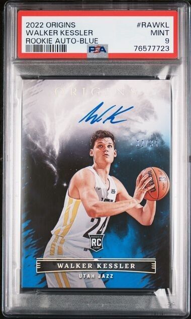 Walker Kessler Rookie Autographs RC Blue /35 PSA 9 🏀 2022-23 Panini Origins