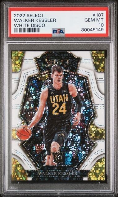 Walker Kessler White Disco /75 Premier Level PSA 10 2022-23 Panini Select