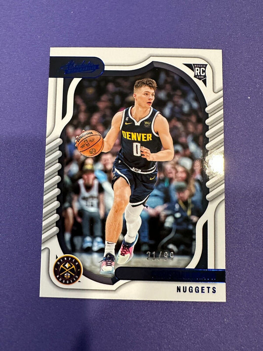 Christian Braun Absolute Blue /99 Denver Nuggets 2022-23 Panini Chronicles RC