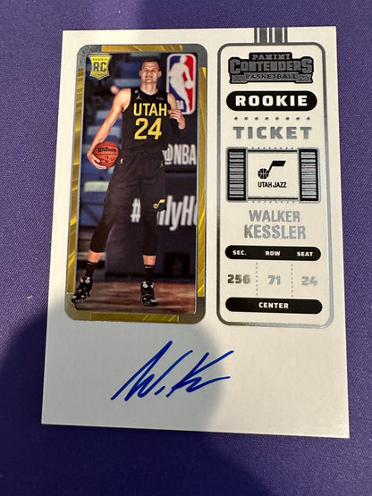 Walker Kessler Rookie Ticket On-Card AUTO 2022-23 Panini Contenders RC